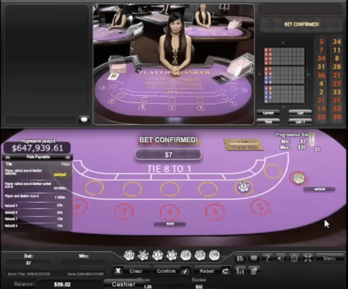 Live Progressive Baccarat Rules and Gameplay